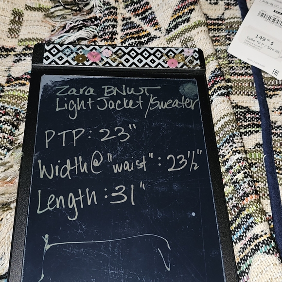 Zara Jacquard Fringe Coatigan (See Measurements for fit.) - Picture 13 of 15